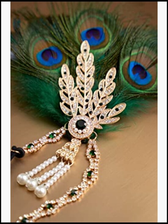 Vintage Flapper Feather Headpiece Roaring 20s Gatsby Costume Headband with